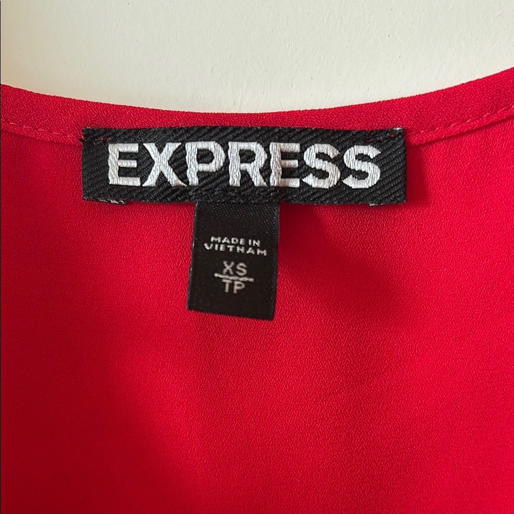 Express Red Ruffle Strap Top - Picture 2 of 2